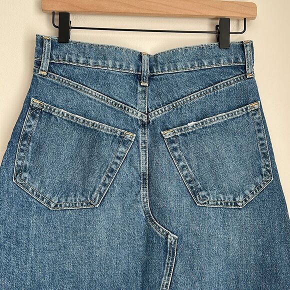 Gap Denim Maxi Skirt Front Slit In Medium Indigo Womens 5 Pockets Size 26/2P - Picture 5 of 11